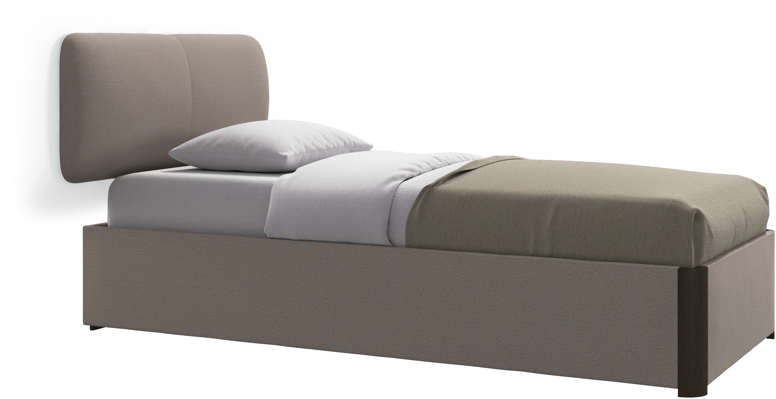 Element lit, tête de lit murale, avec lattes et solution de stockage, excl. matelas
