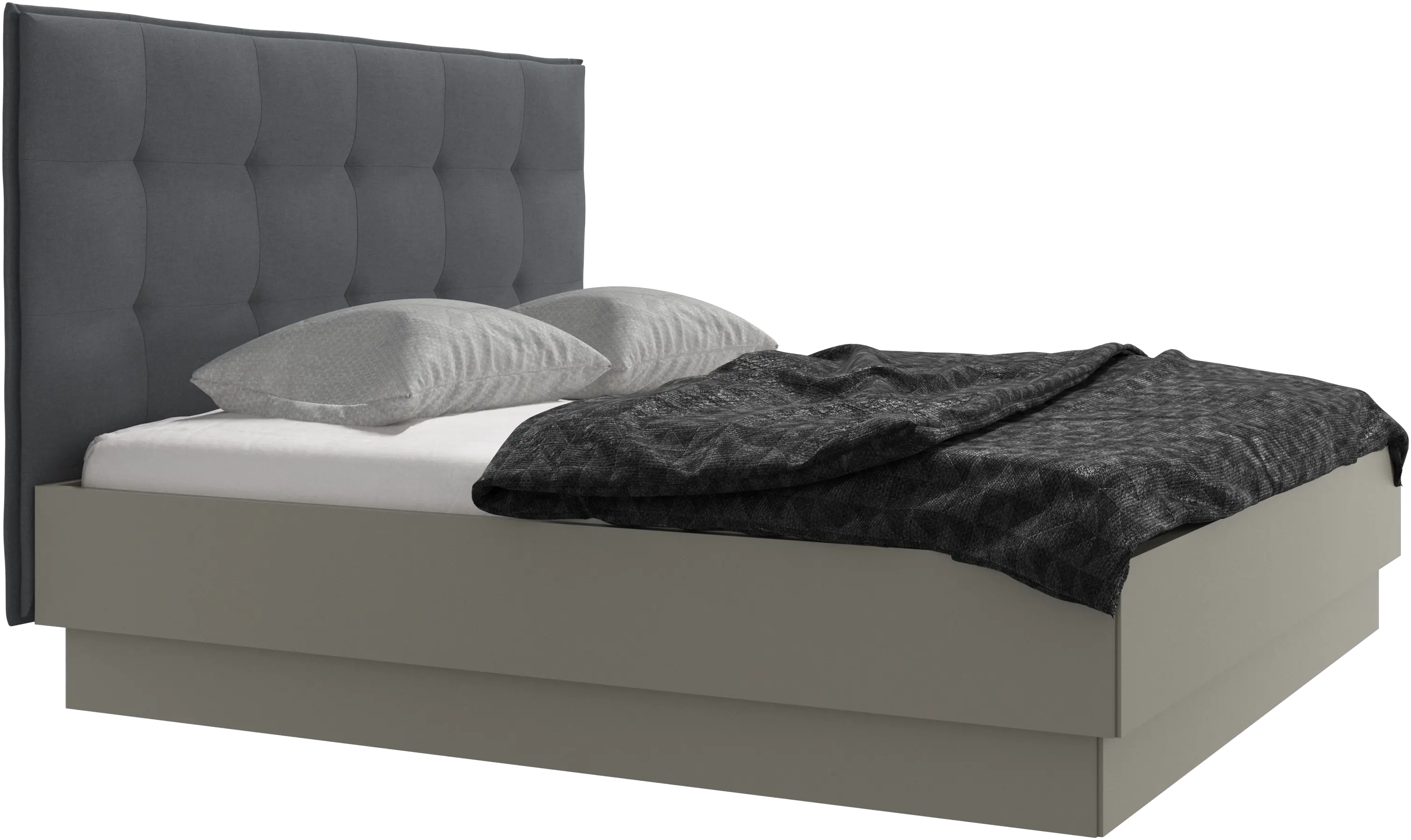 Lugano storage bed with lift-up frame and slats, excl. mattress