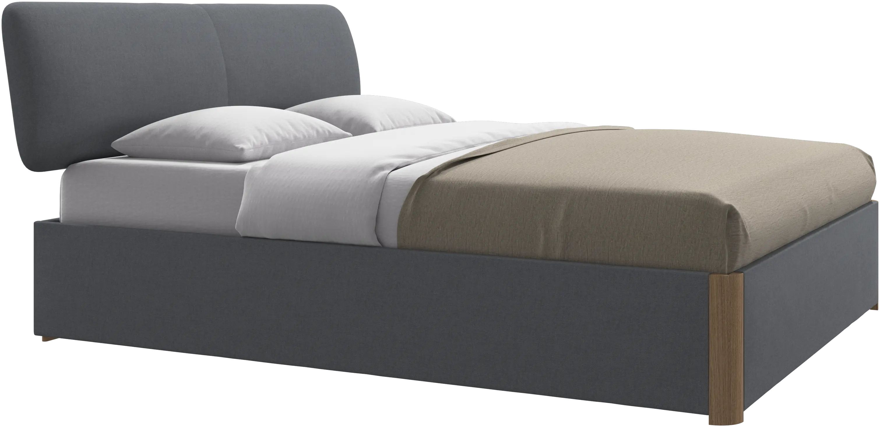 Element bed, bed-mounted headboard, with slats and storage solution, excl. mattress