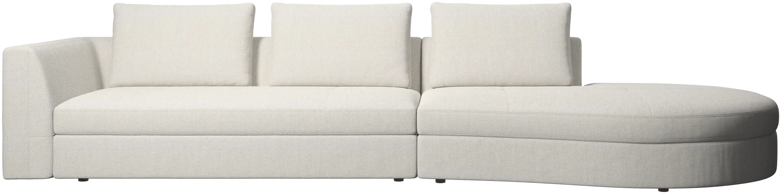 Sofá Bergamo con módulo redondo de descanso,derecho