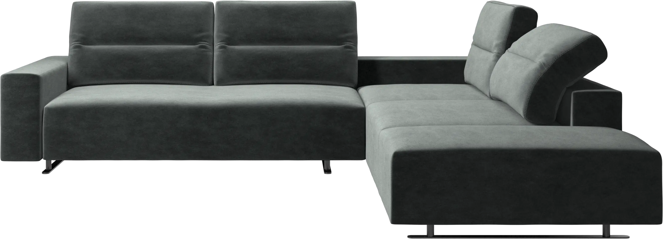 Hampton corner sofa with adjustable back and lounging unit