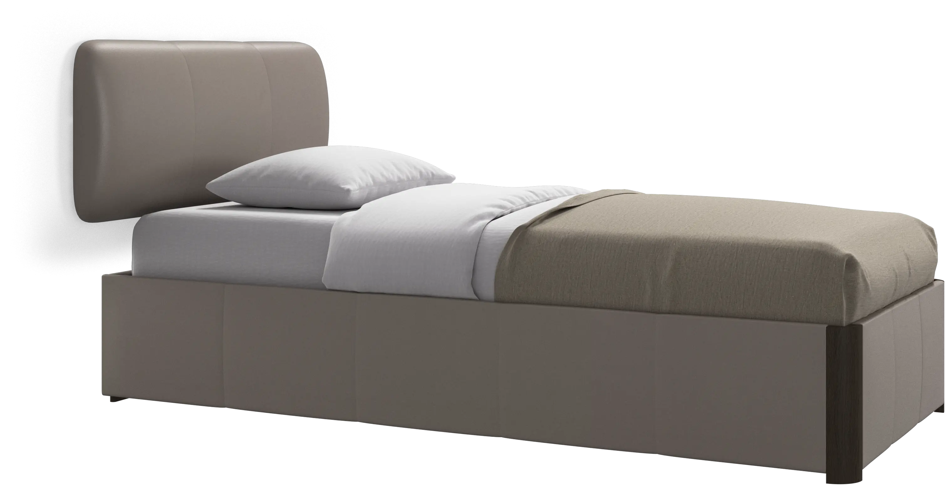 Element bed, wall-mounted headboard, with slats and storage solution, excl. mattress