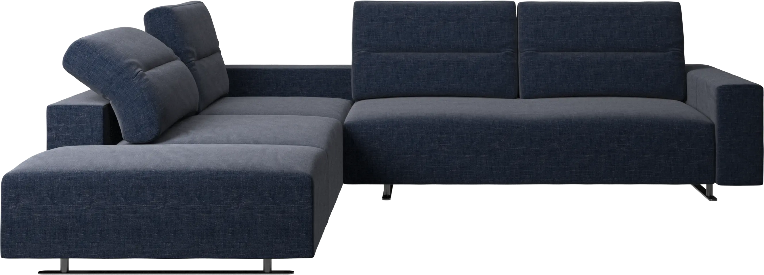 Hampton corner sofa with adjustable back and storage on right side