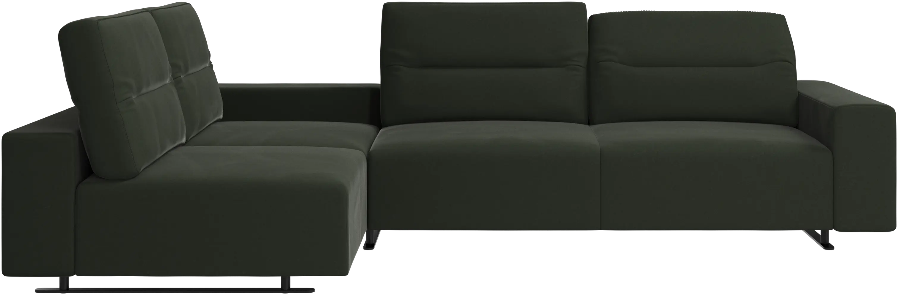 Hampton corner sofa with adjustable back and storage on right side