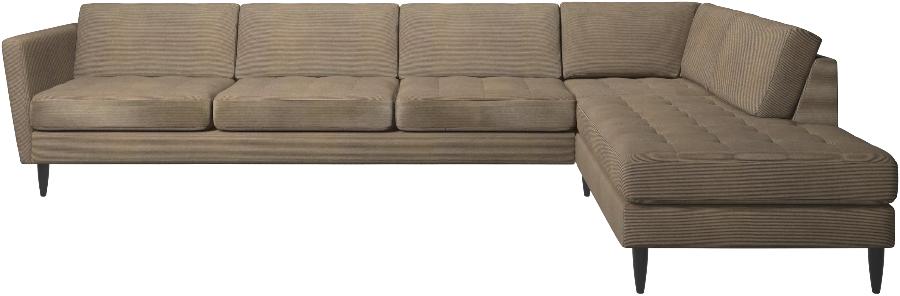 Osaka corner sofa with lounging unit, tufted seat