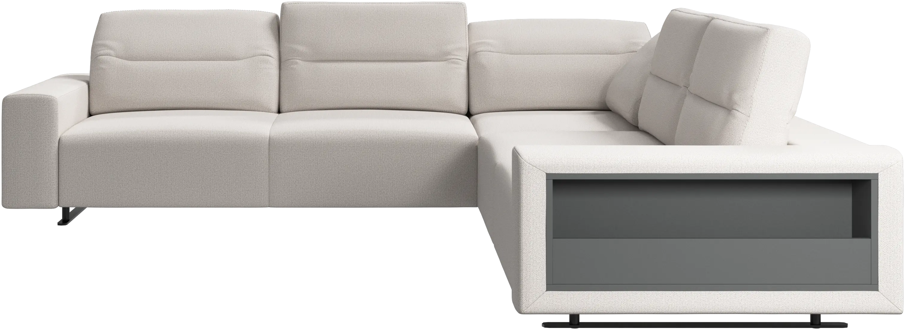 Hampton corner sofa with adjustable back and storage