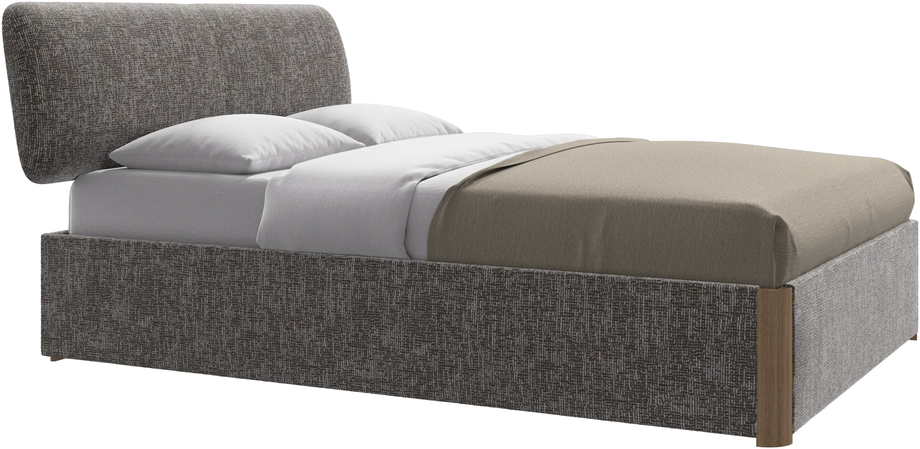 Element bed, bed-mounted headboard, with slats and storage solution, excl. mattress