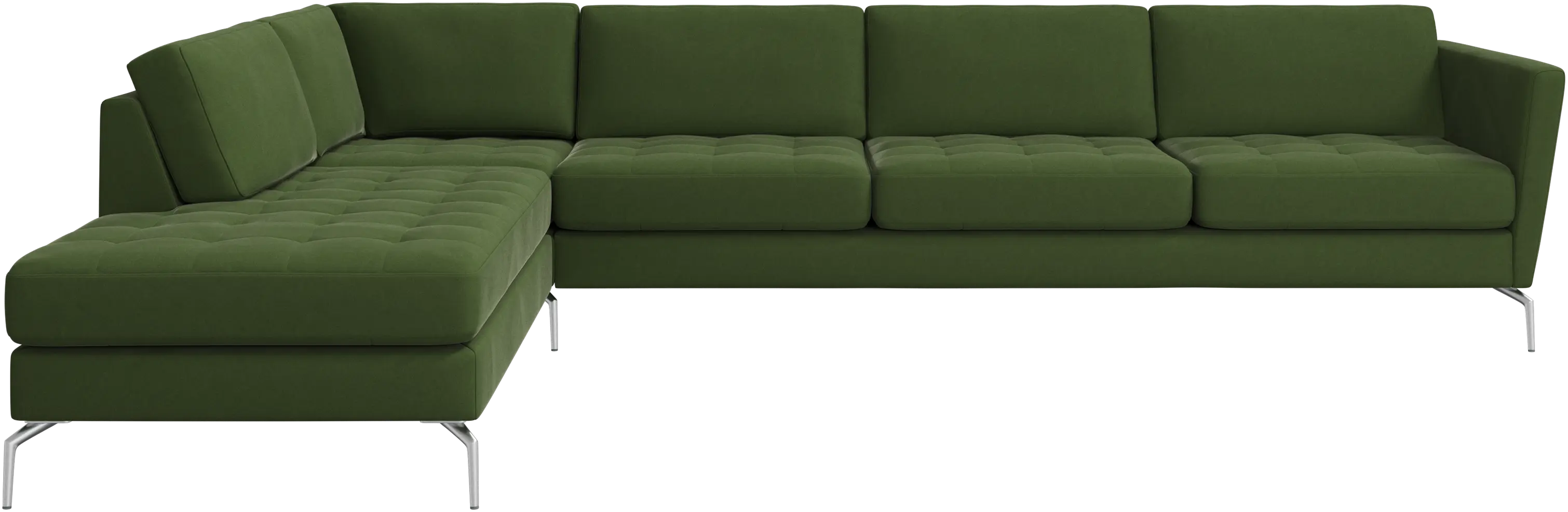 Osaka corner sofa with lounging unit, tufted seat