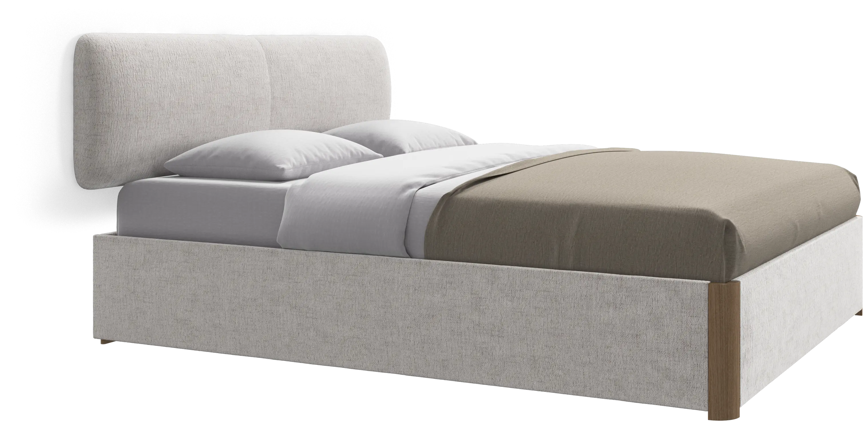 Element bed, wandgemonteerd hoofdbord, met latten en opbergoplossing, excl. matras