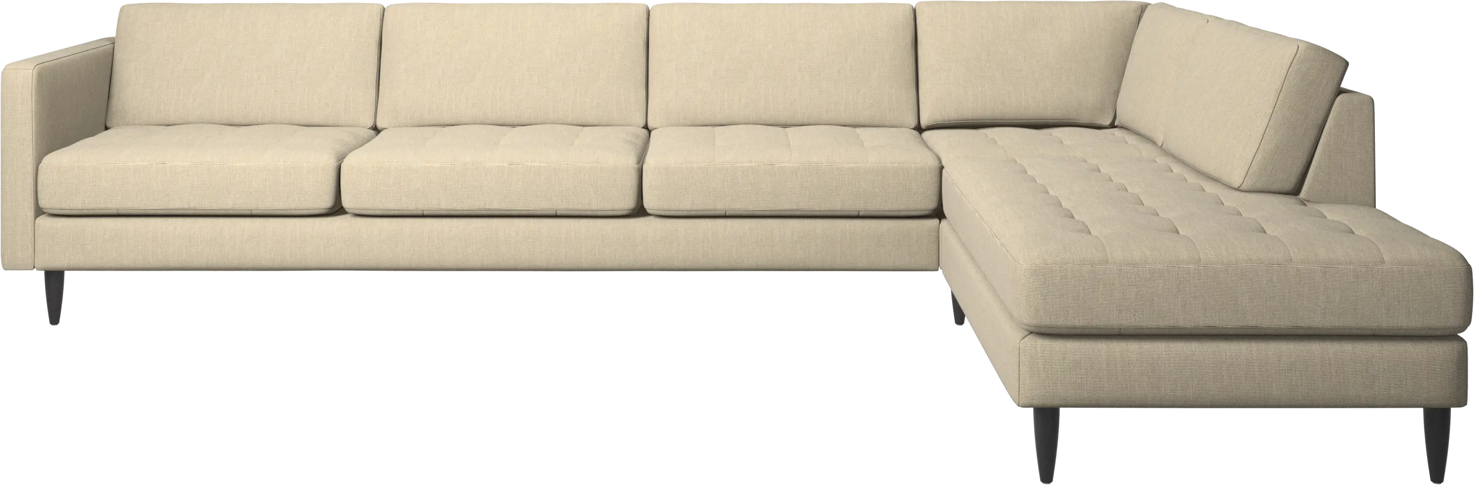 Osaka corner sofa with lounging unit, tufted seat