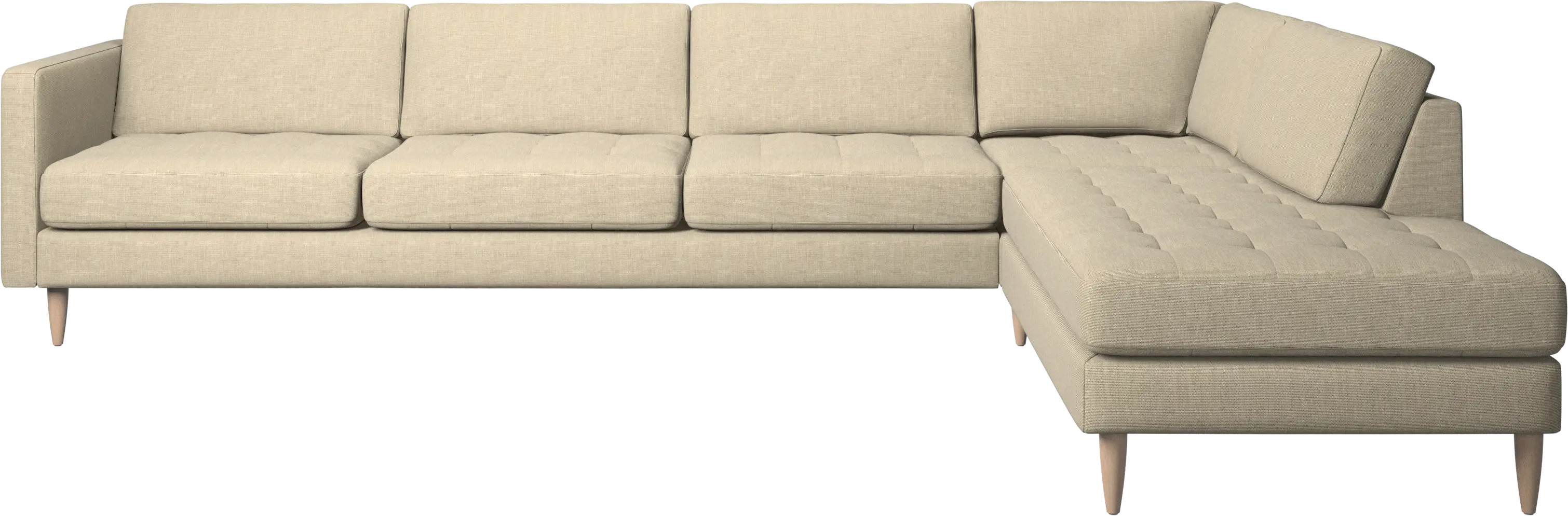 Osaka corner sofa with lounging unit, tufted seat
