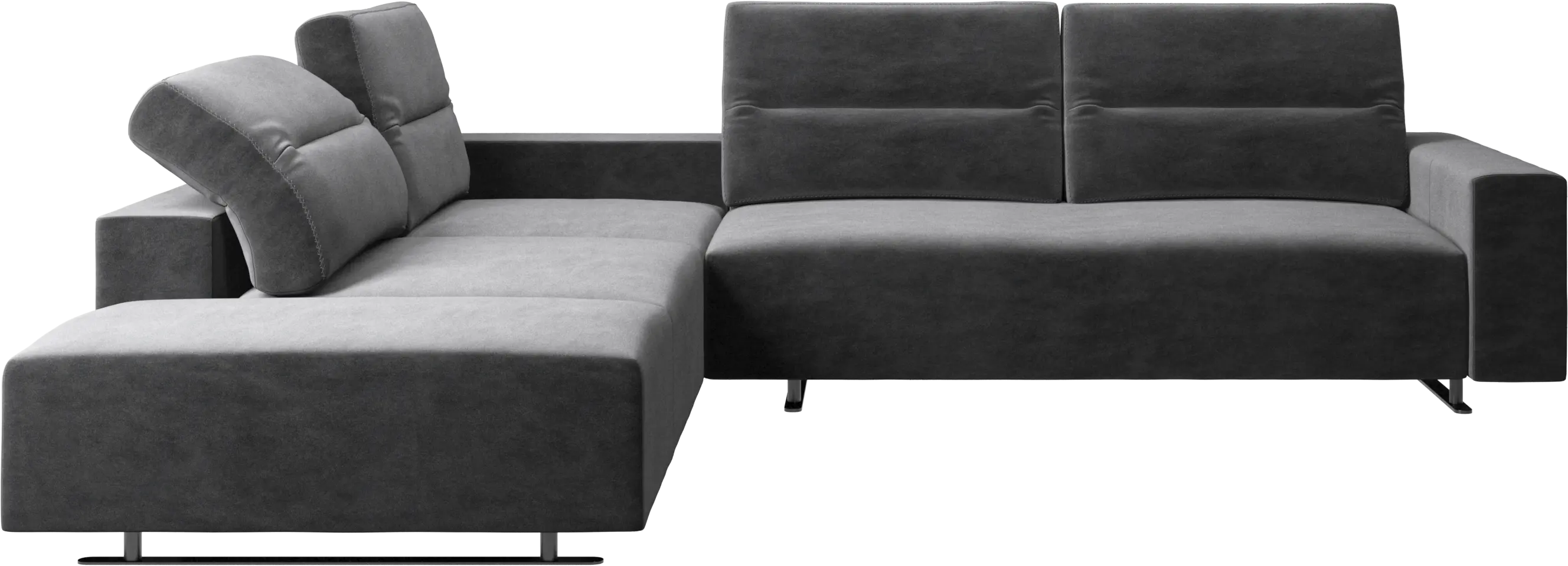 Hampton corner sofa with adjustable back and storage on right side