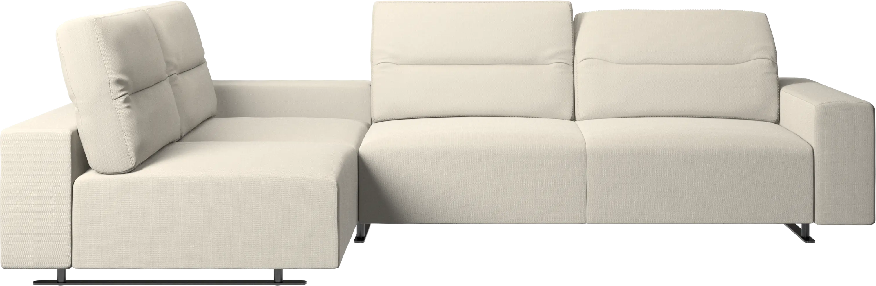 Hampton corner sofa with adjustable back and storage on right side