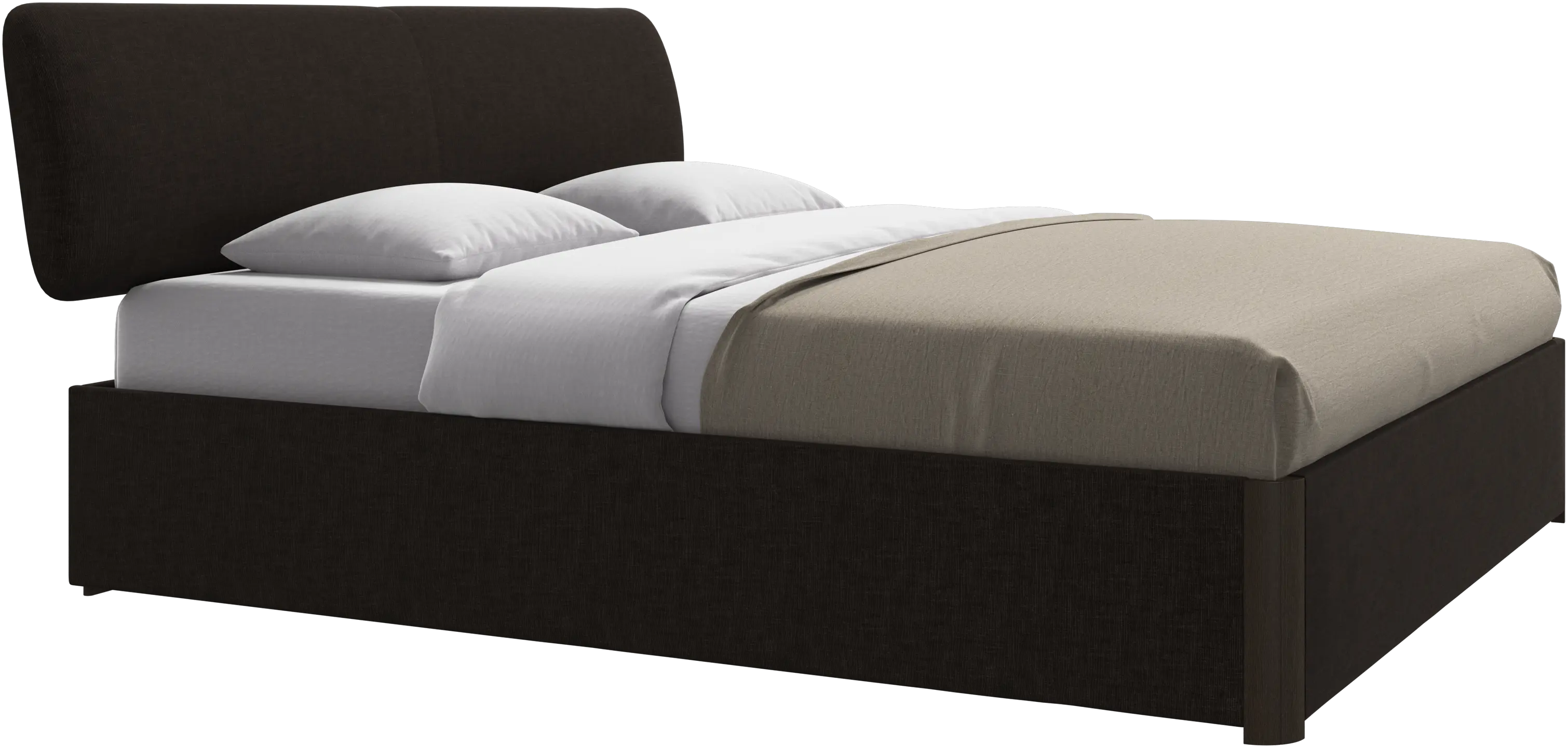 Element bed, bed-mounted headboard, with slats and storage solution, excl. mattress