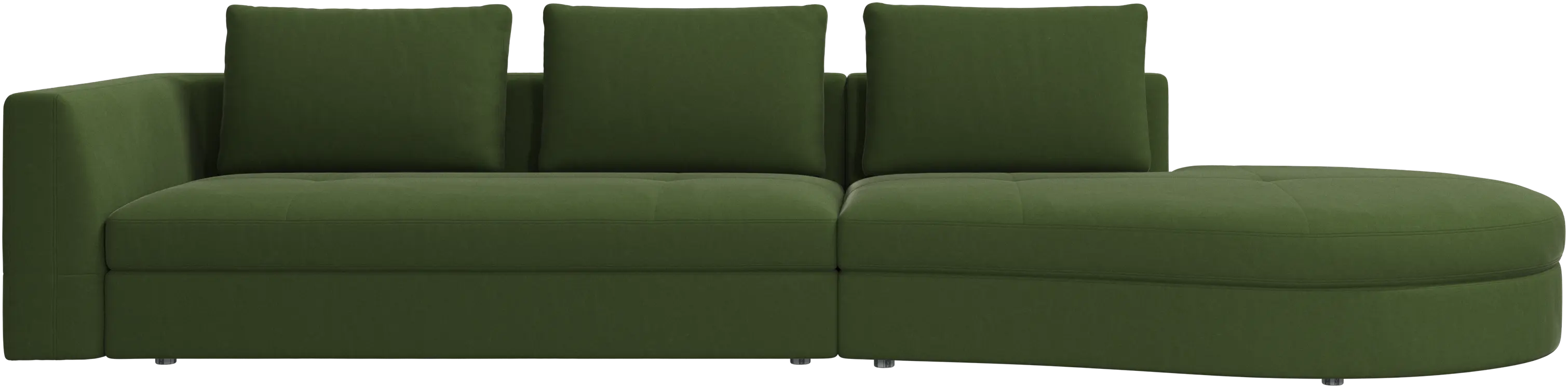 Bergamo sofa with round lounging unit,right