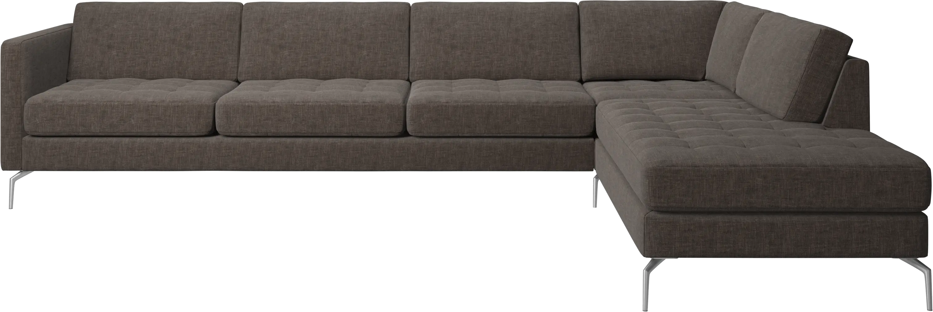 Osaka corner sofa with lounging unit, tufted seat