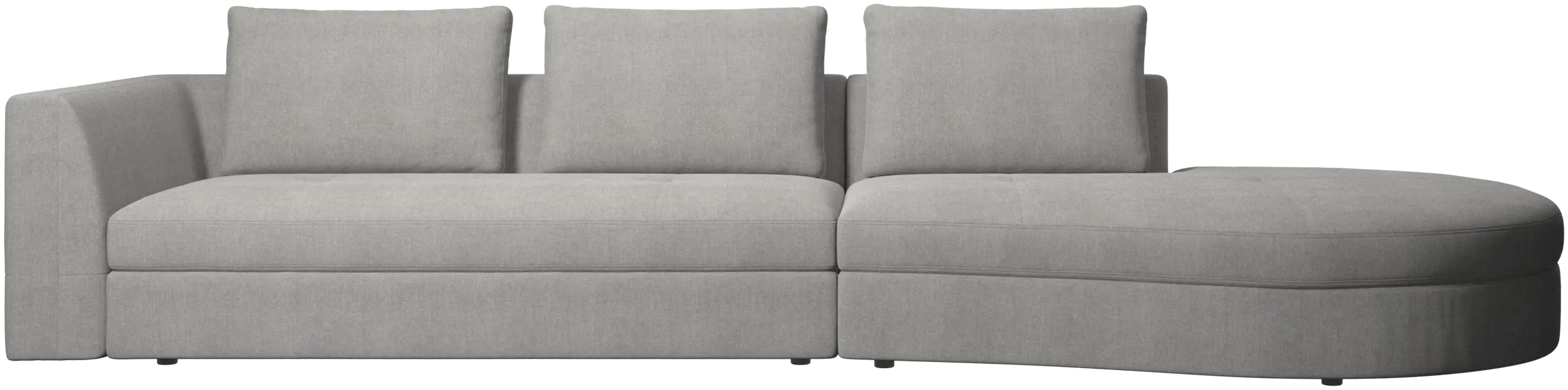 Bergamo sofa with round lounging unit,right