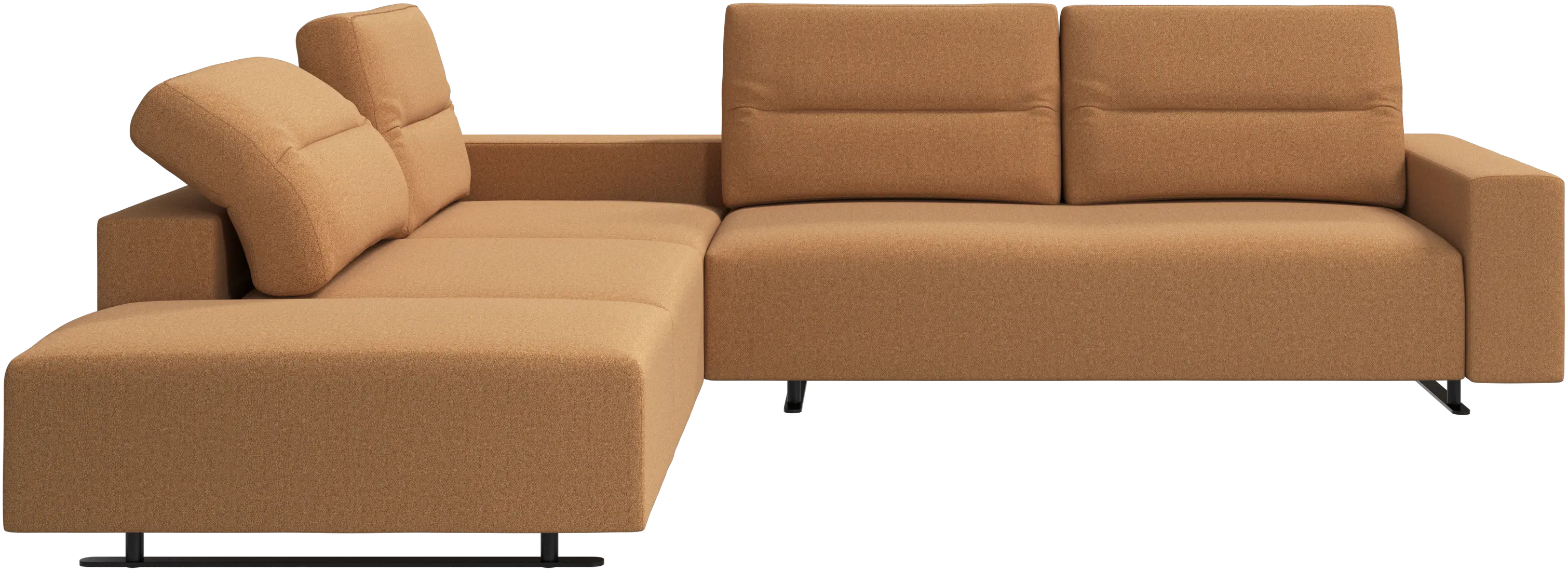 Hampton corner sofa with adjustable back and storage on right side