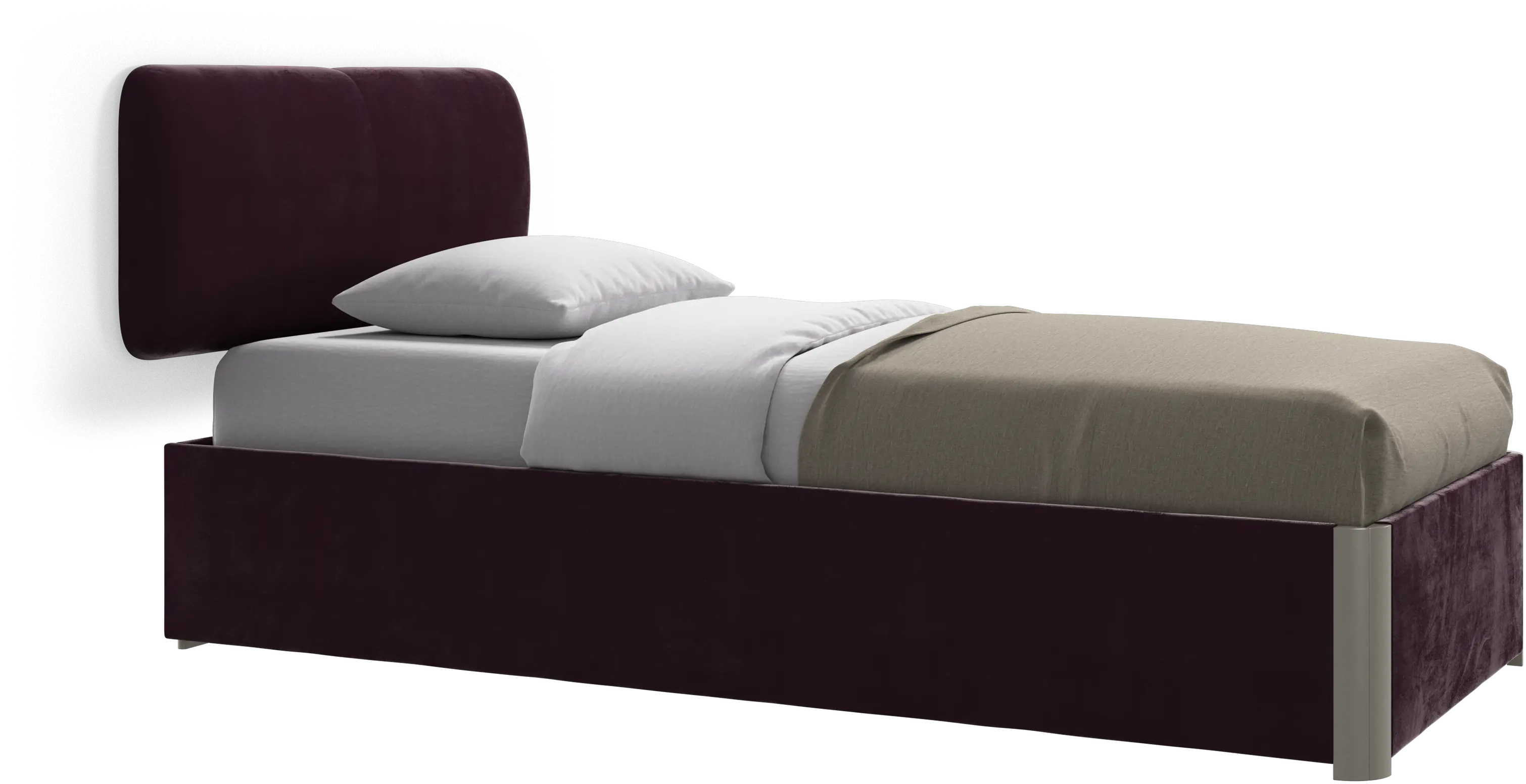 Element bed, wall-mounted headboard, with slats and storage solution, excl. mattress