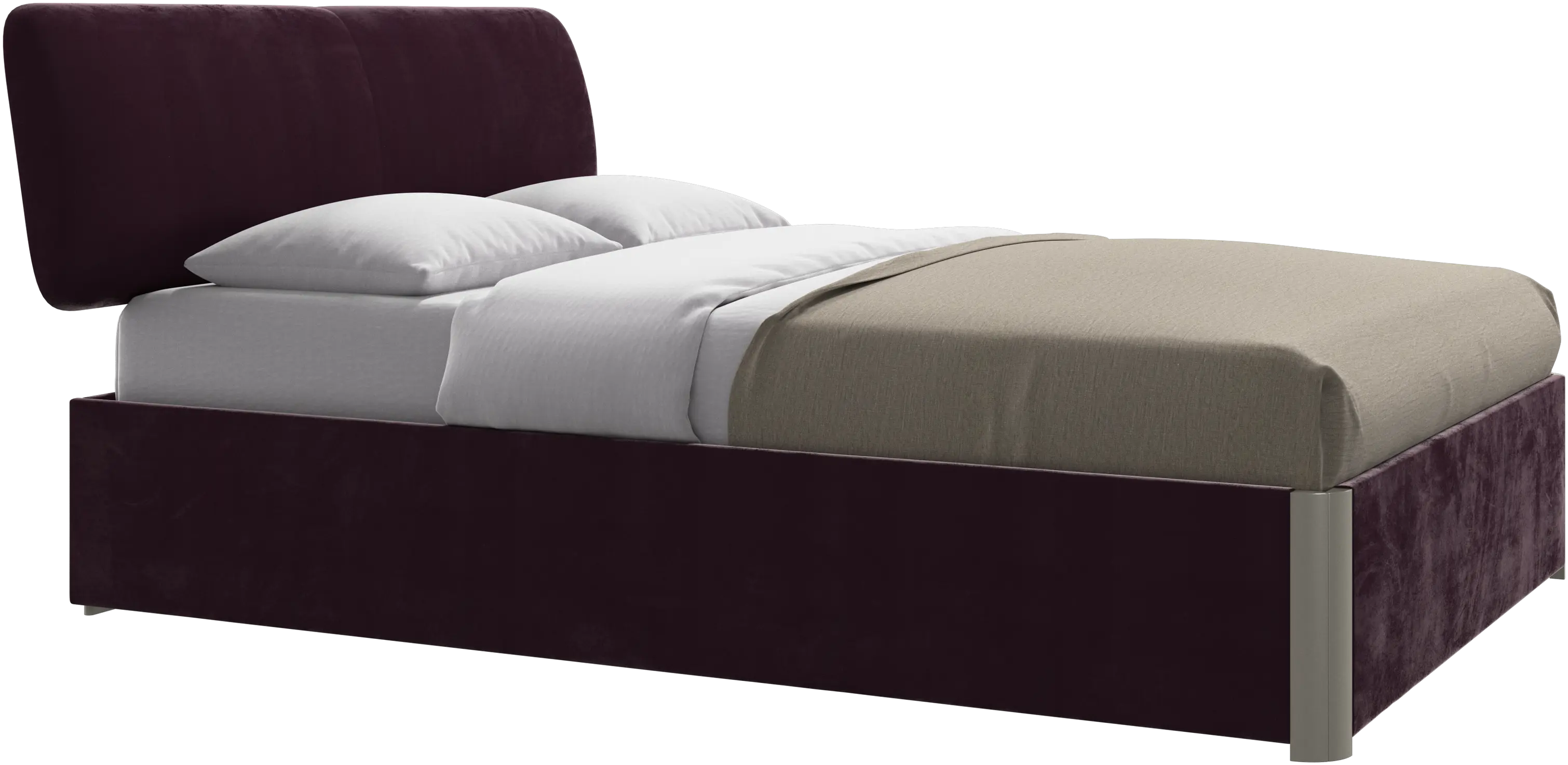 Element bed, bed-mounted headboard, with slats and storage solution, excl. mattress