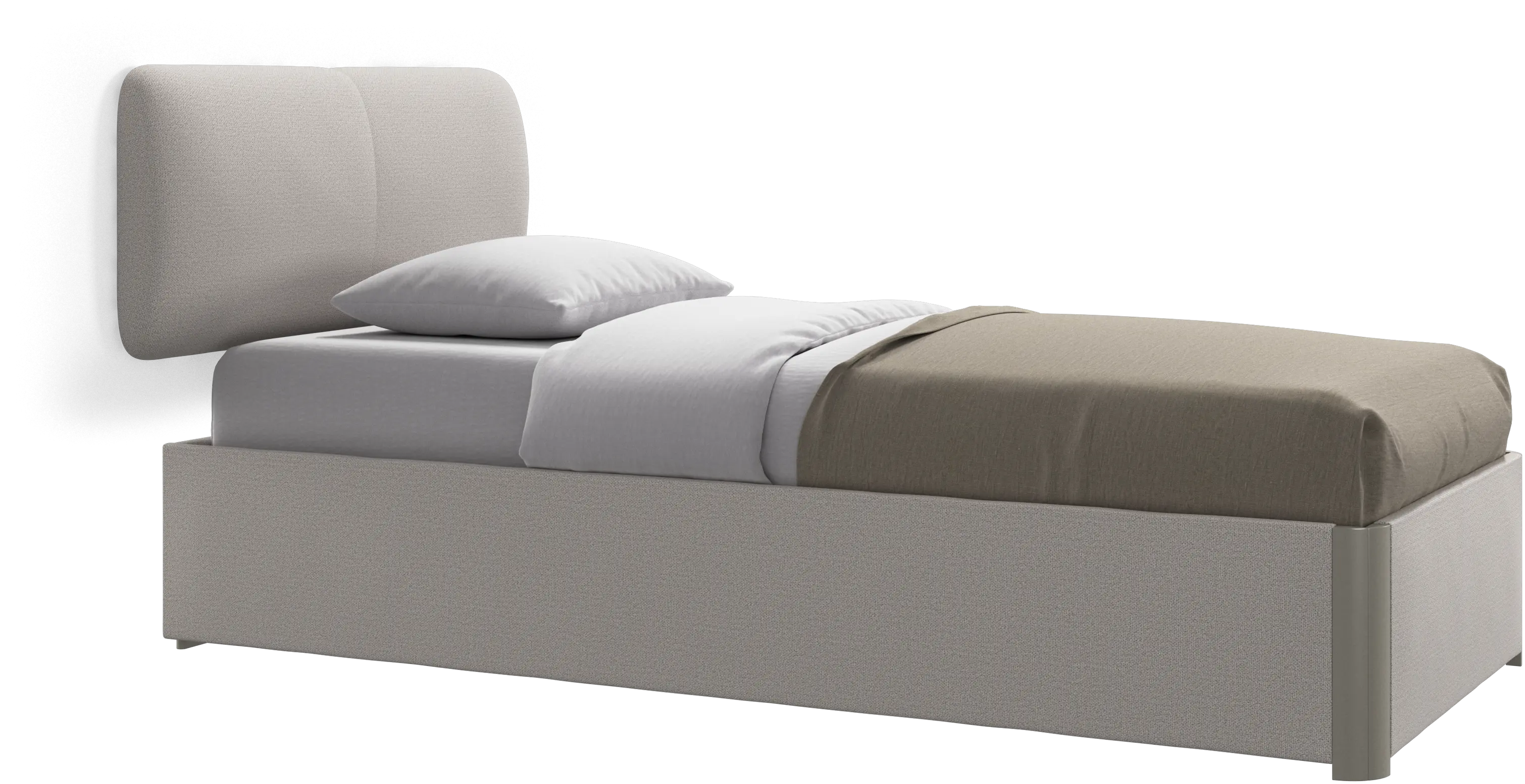 Element bed, wall-mounted headboard, with slats and storage solution, excl. mattress