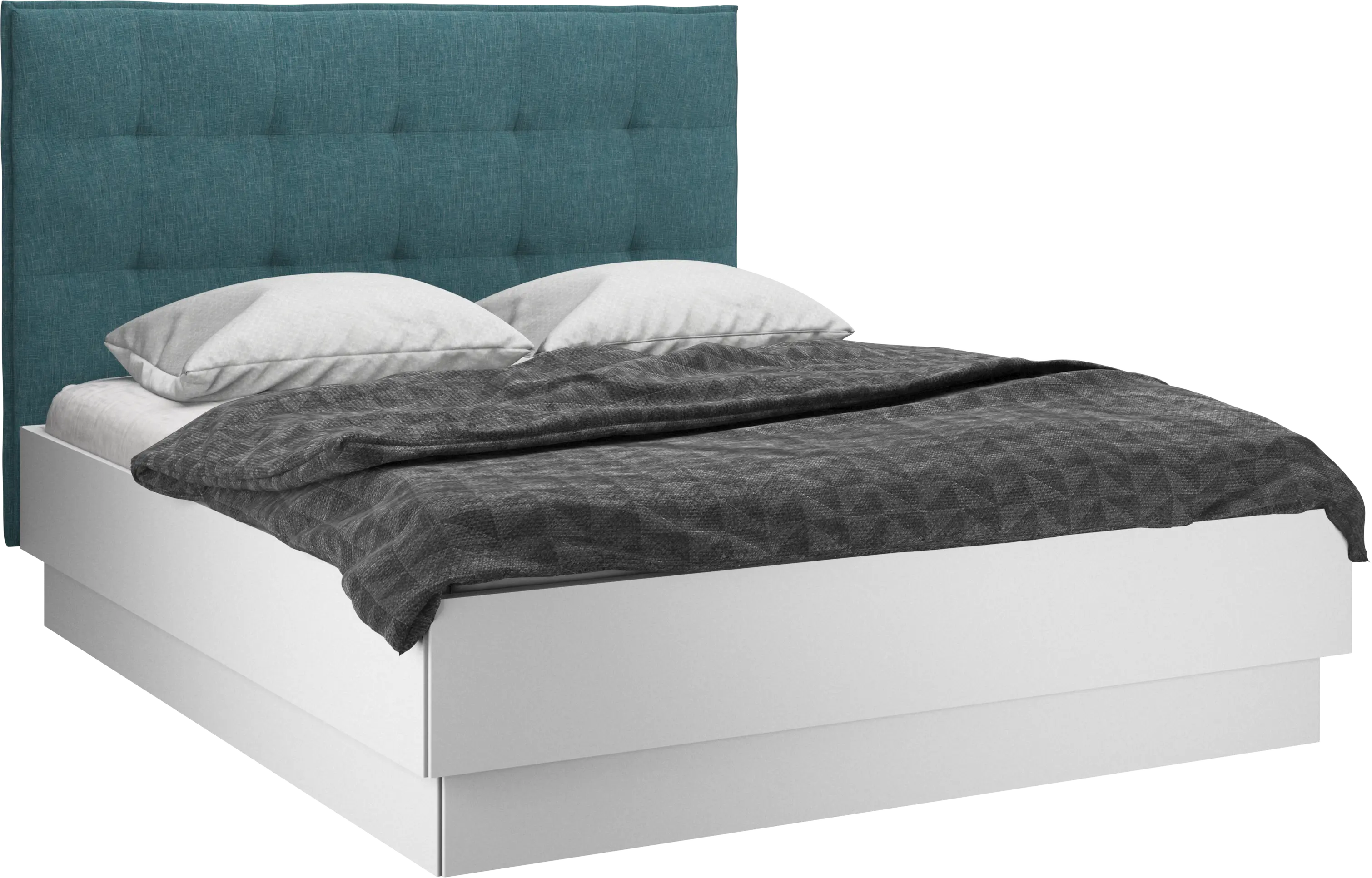 Lit Lugano avec rangement intégré, sommier inclus, hors matelas