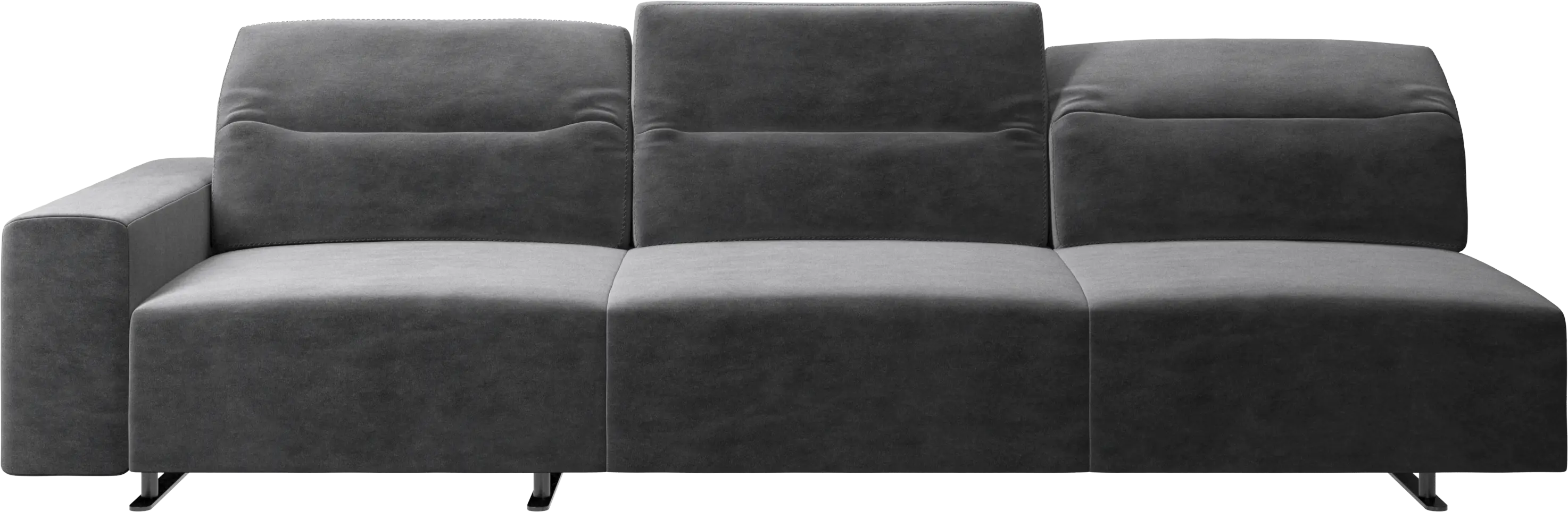 Hampton sofa with adjustable back and storage on the left side