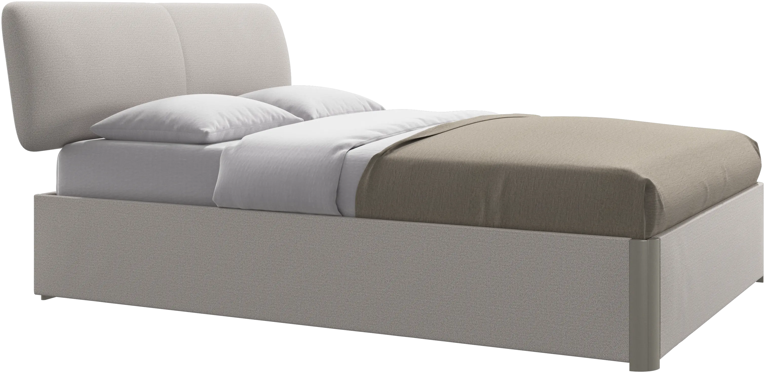 Element κρεβάτι, κεφαλάρι τοποθετημένο στο κρεβάτι, με σανίδες, χωρίς στρώμα