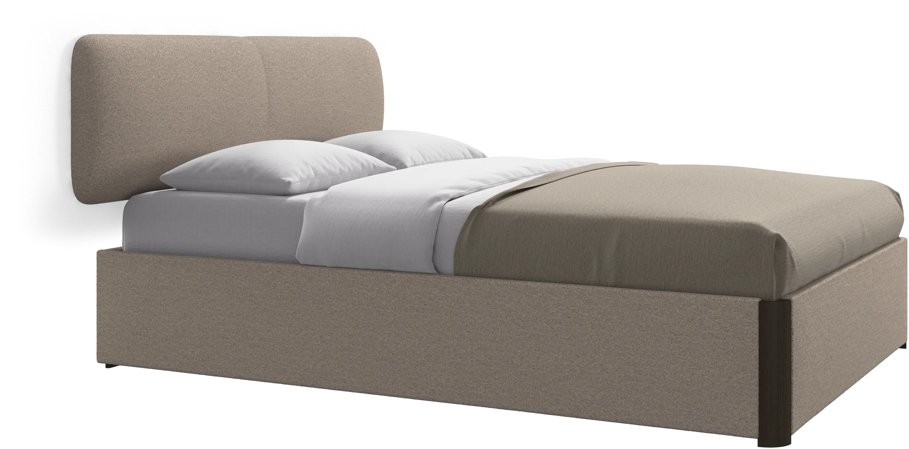 Element bed, wall-mounted headboard, with slats and storage solution, excl. mattress
