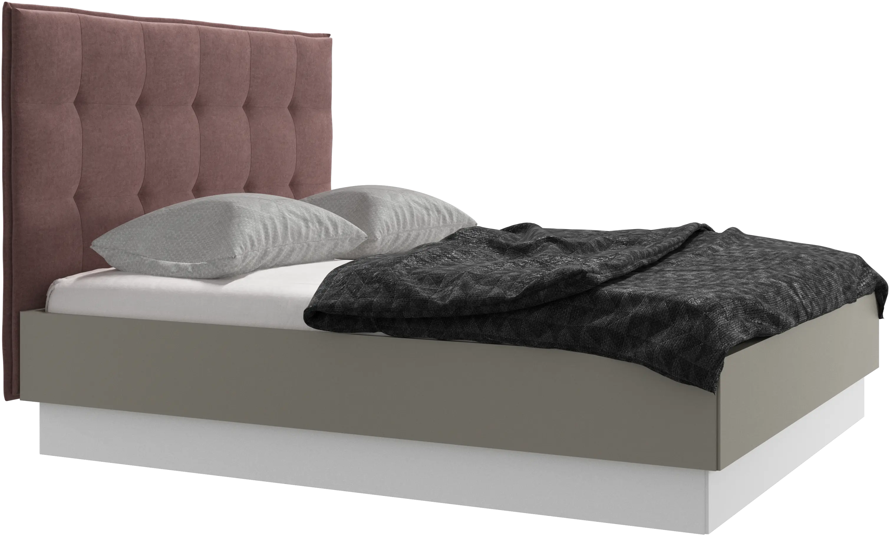 Lugano storage bed with lift-up frame and slats, excl. mattress