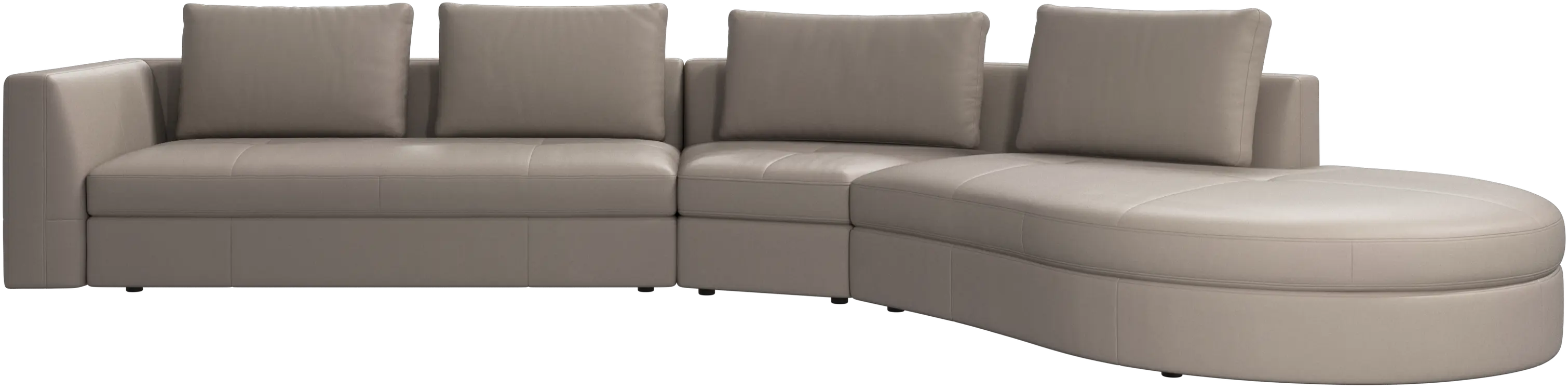 Bergamo sofa with round lounging unit,right