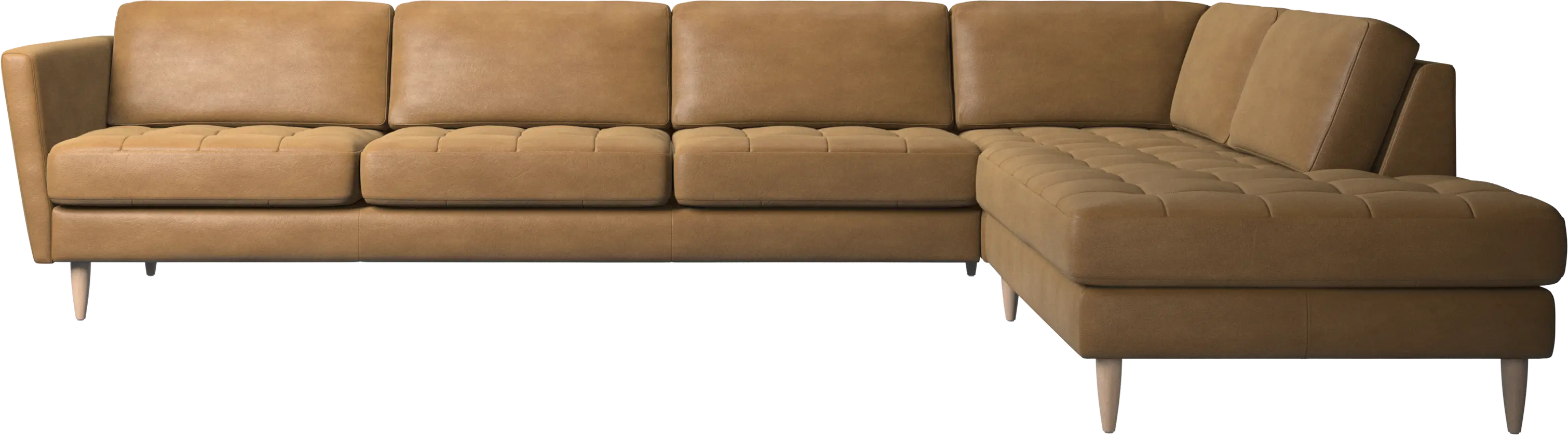 Osaka corner sofa with lounging unit, tufted seat