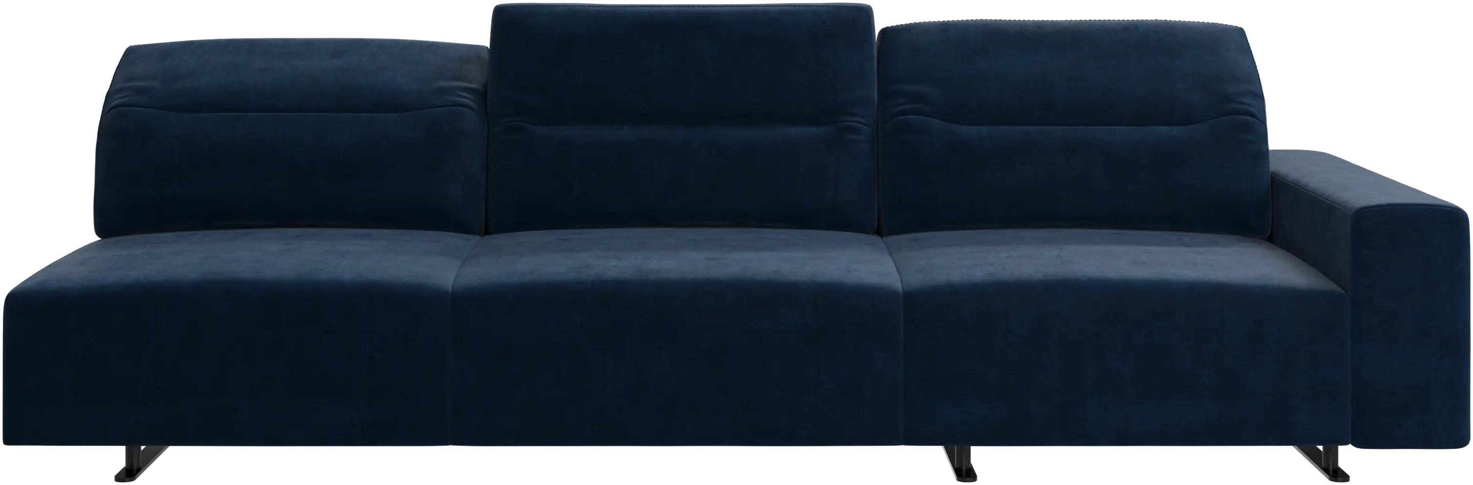 Hampton sofa with adjustable back and storage on the right side