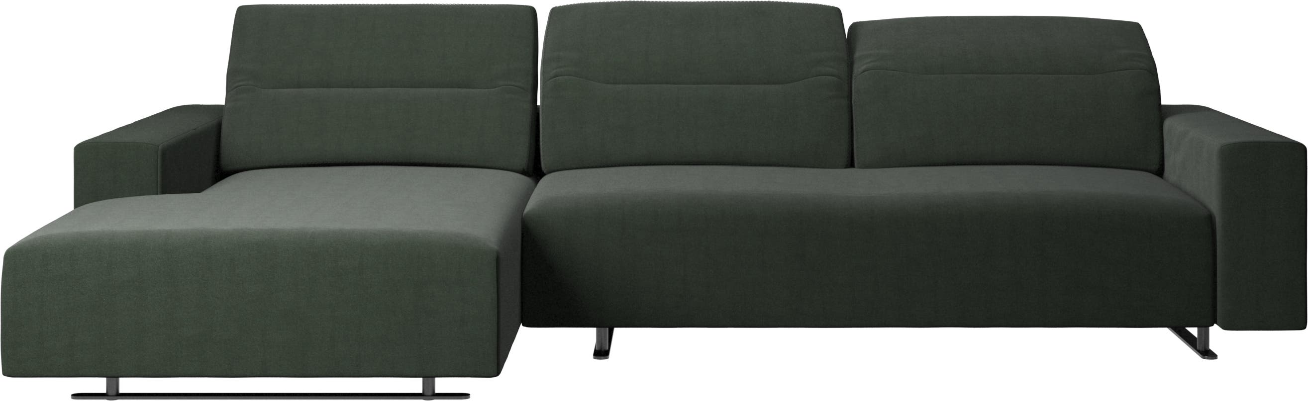 Hampton Sofa mit verstellbarem Rückenpolster, Ruhemodul und Staufach links