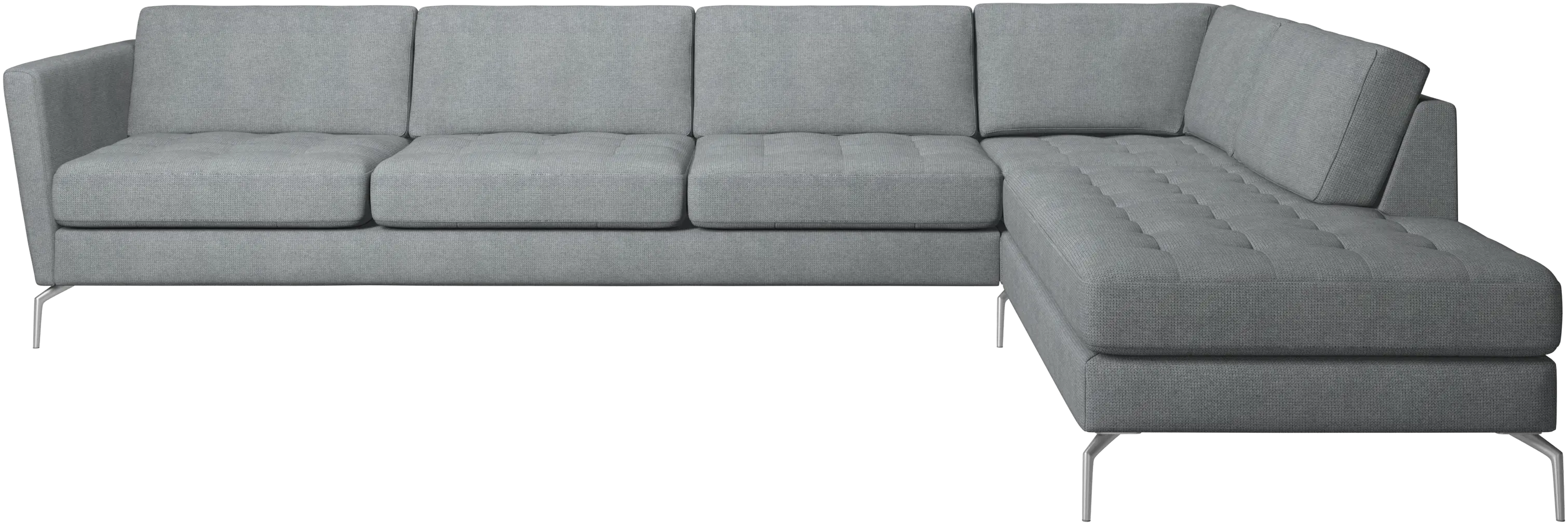 Osaka corner sofa with lounging unit, tufted seat