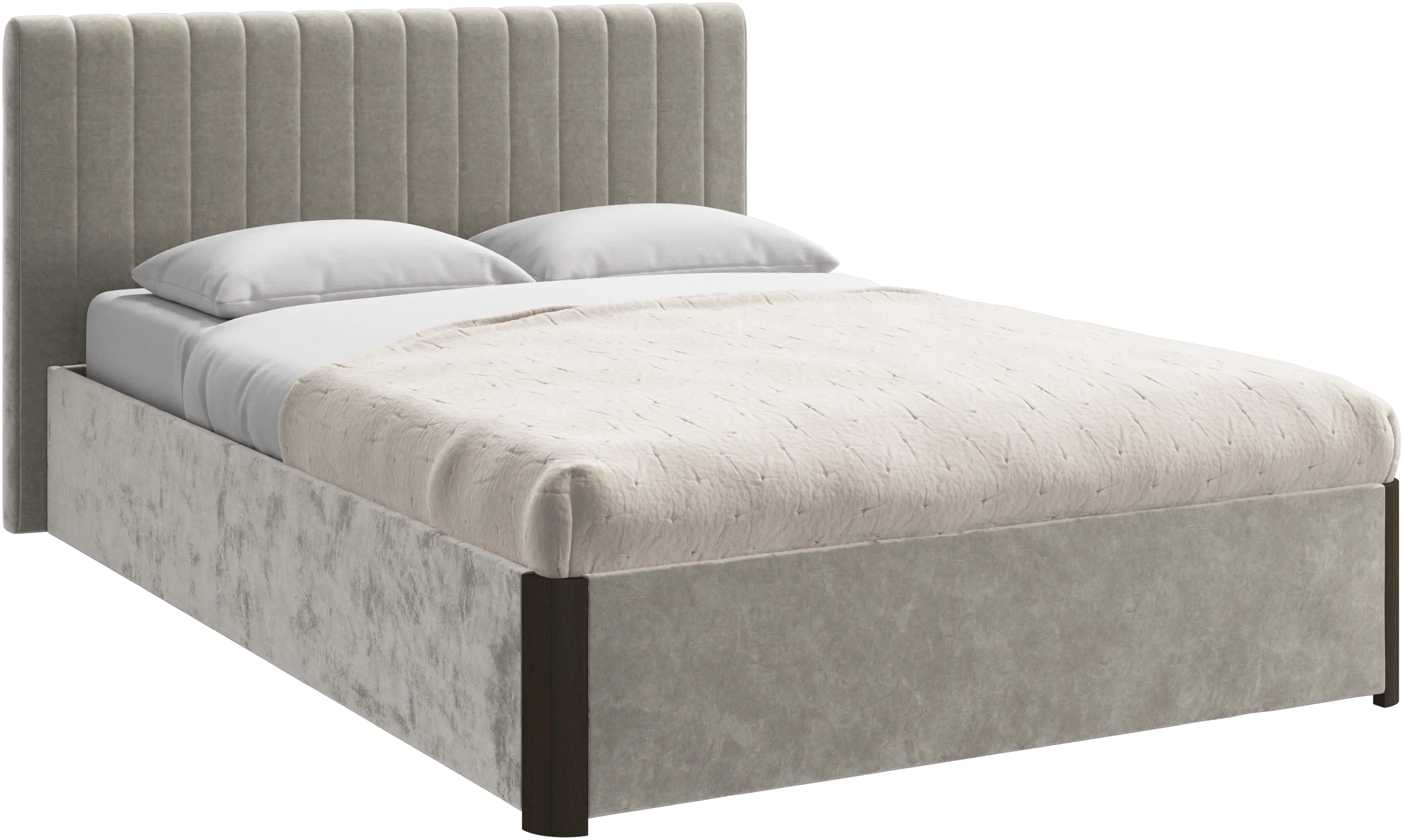 Element bed, bed-mounted headboard, with slats and storage solution, excl. mattress