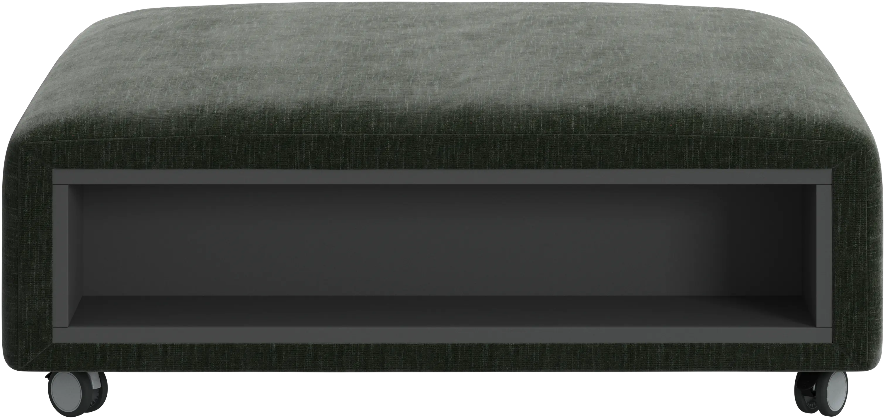 Hampton footstool on wheels with storage left and right sides