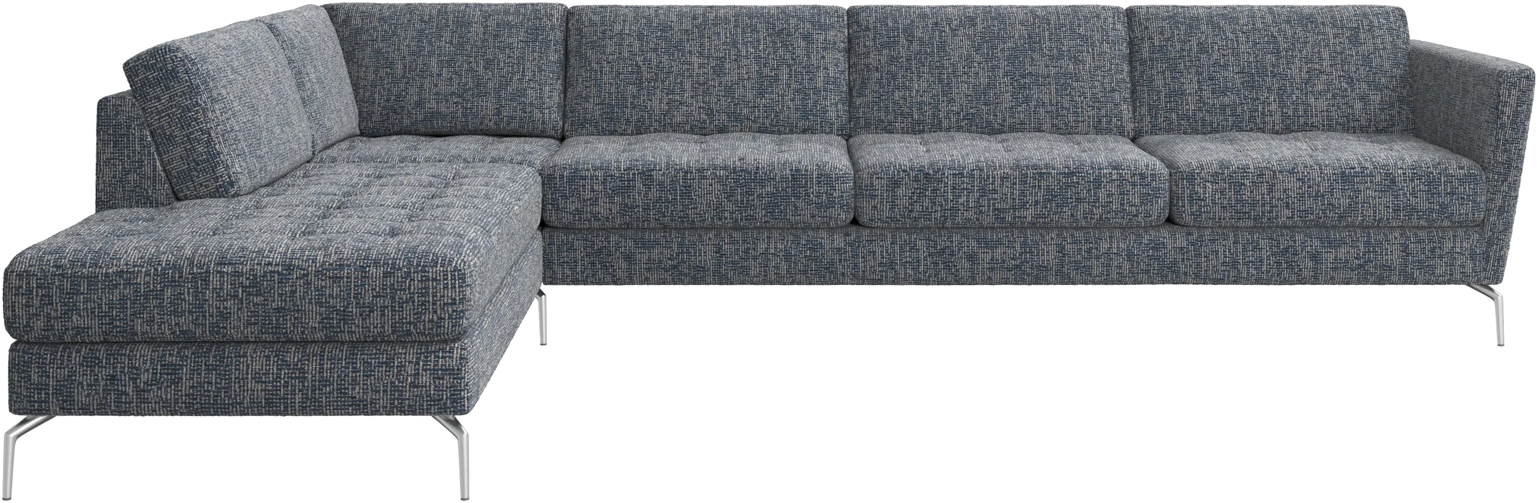 Osaka corner sofa with lounging unit, tufted seat