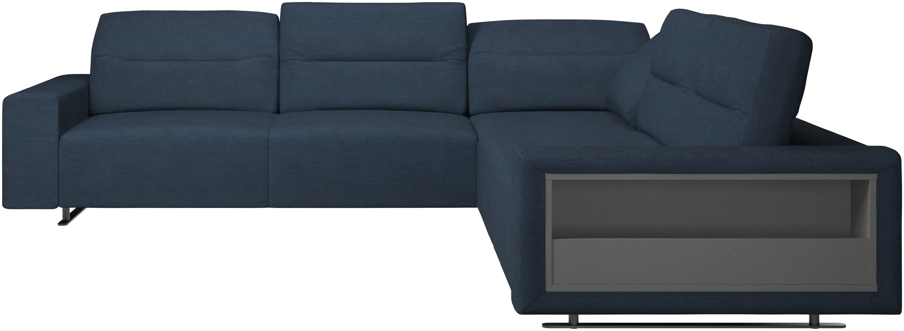 Hampton コーナーソファ アジャスタブルバック&収納付き