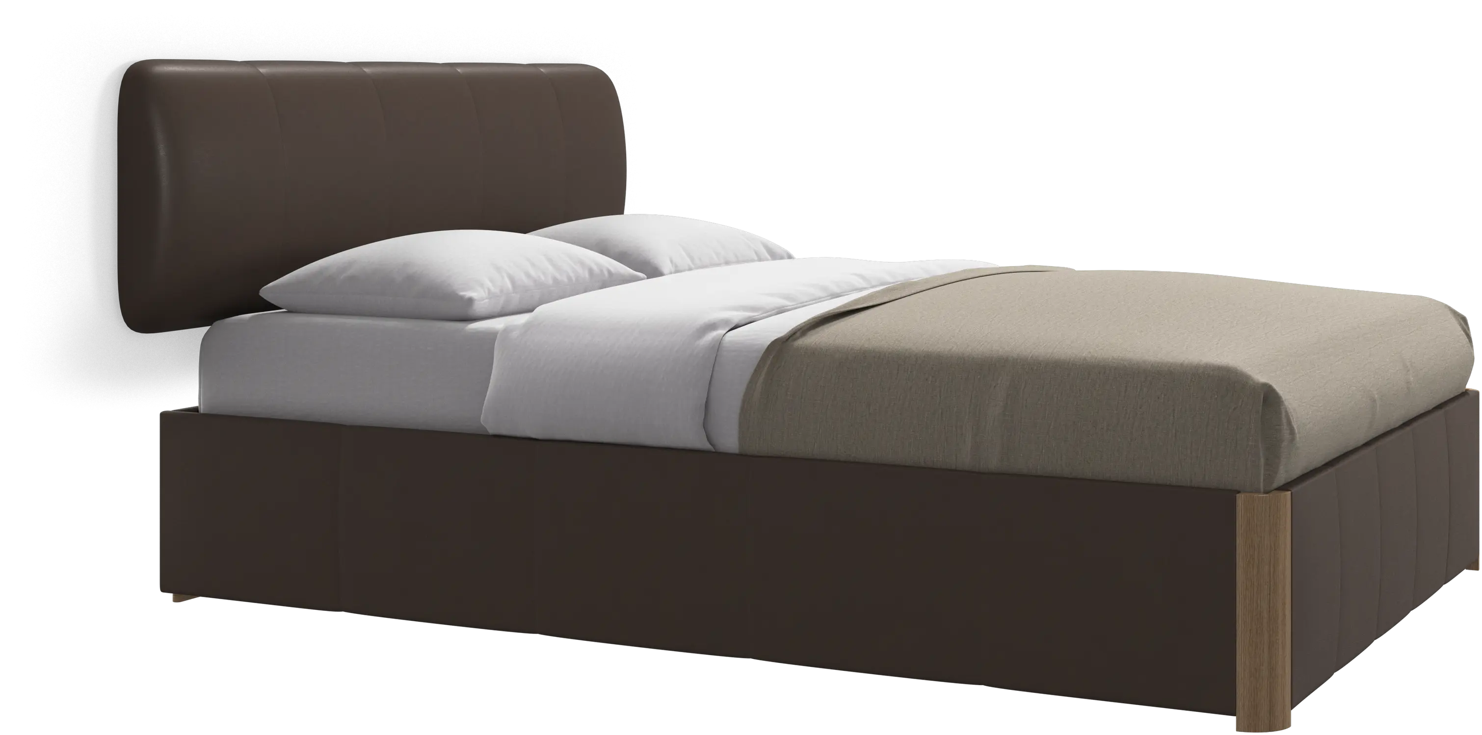 Element bed, wall-mounted headboard, with slats and storage solution, excl. mattress