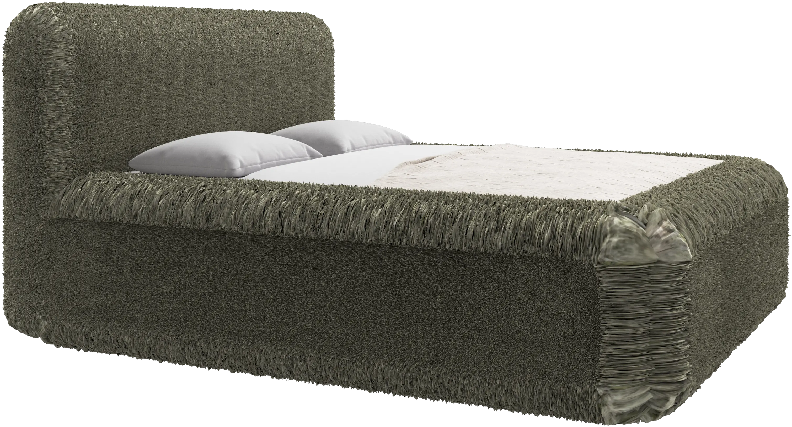 Element bed, bed-mounted headboard, with slats and storage solution, excl. mattress