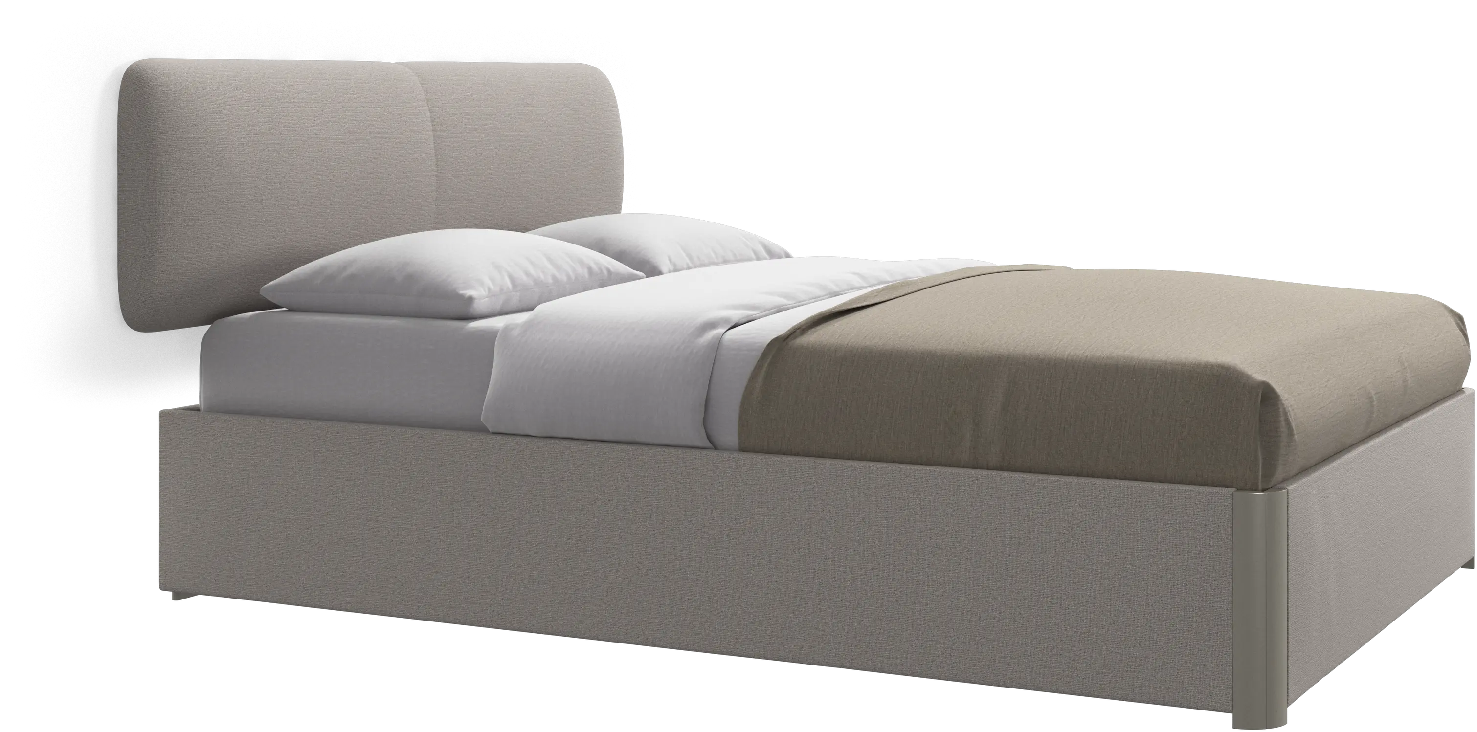 Element bed, wall-mounted headboard, with slats and storage solution, excl. mattress