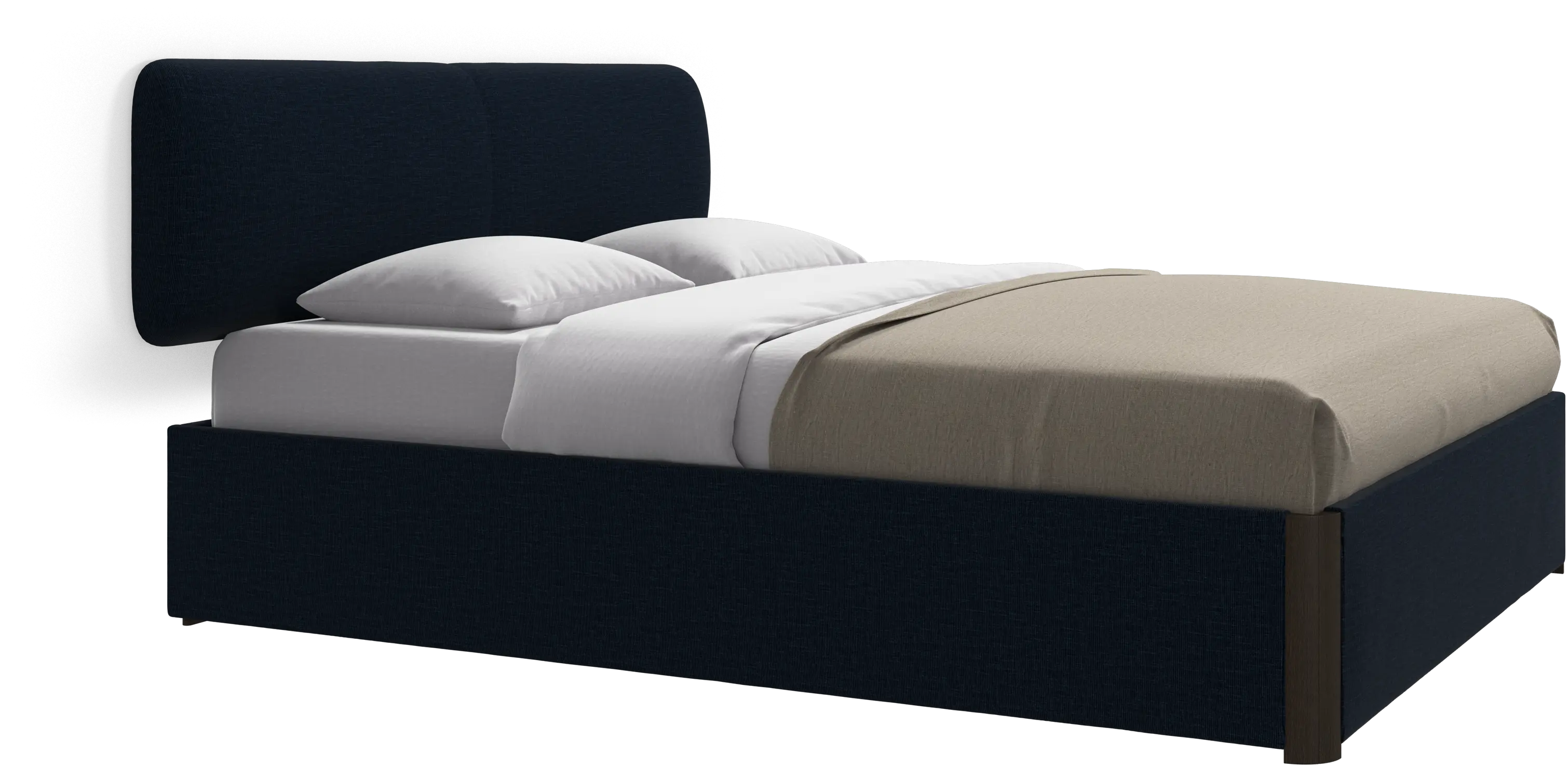 Element bed, wall-mounted headboard, with slats and storage solution, excl. mattress