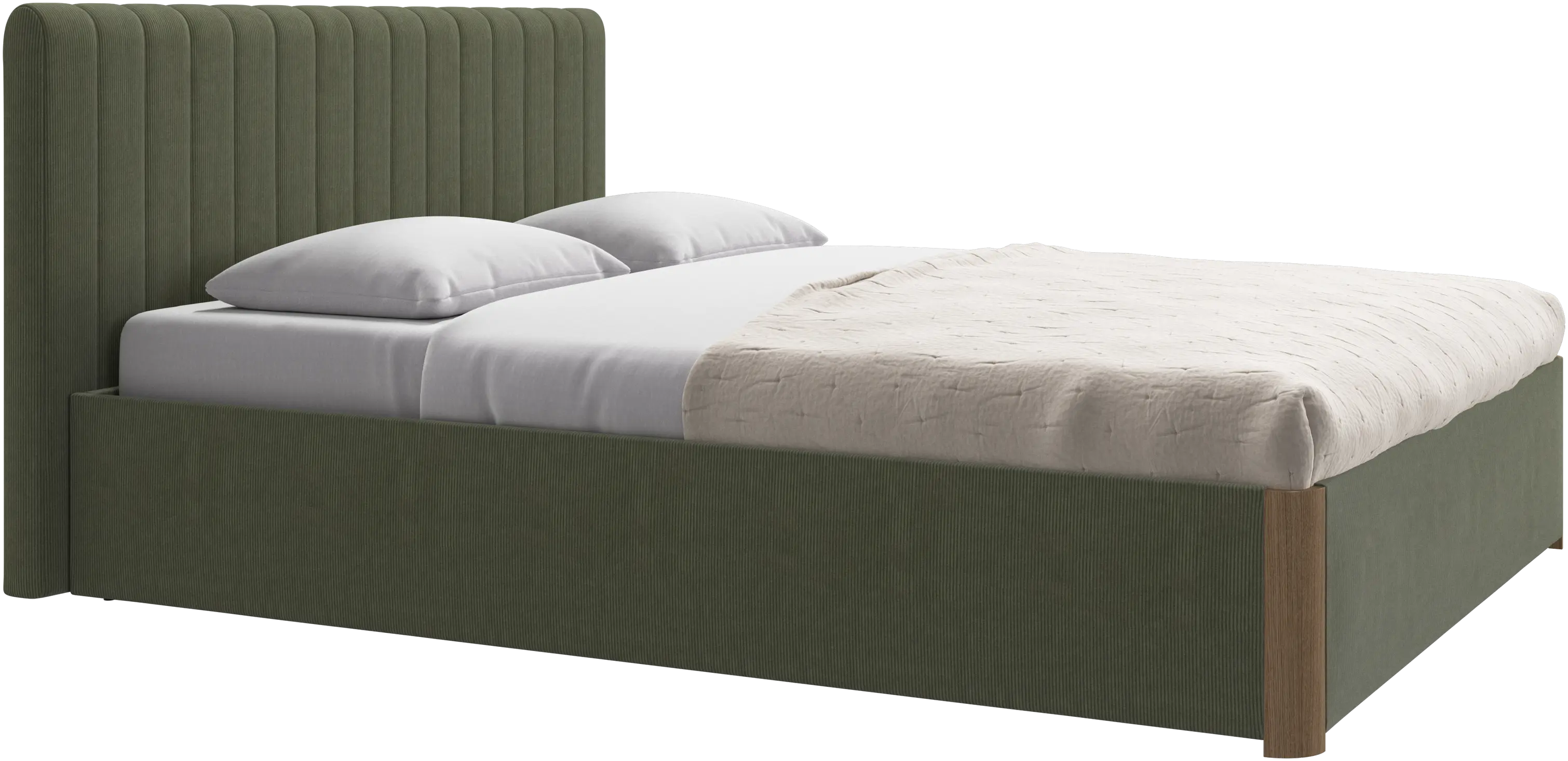 Element bed, bed-mounted headboard, with slats and storage solution, excl. mattress