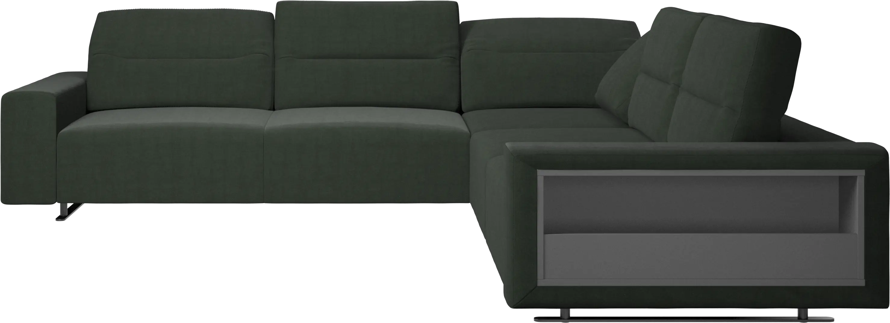 Hampton corner sofa with adjustable back and storage