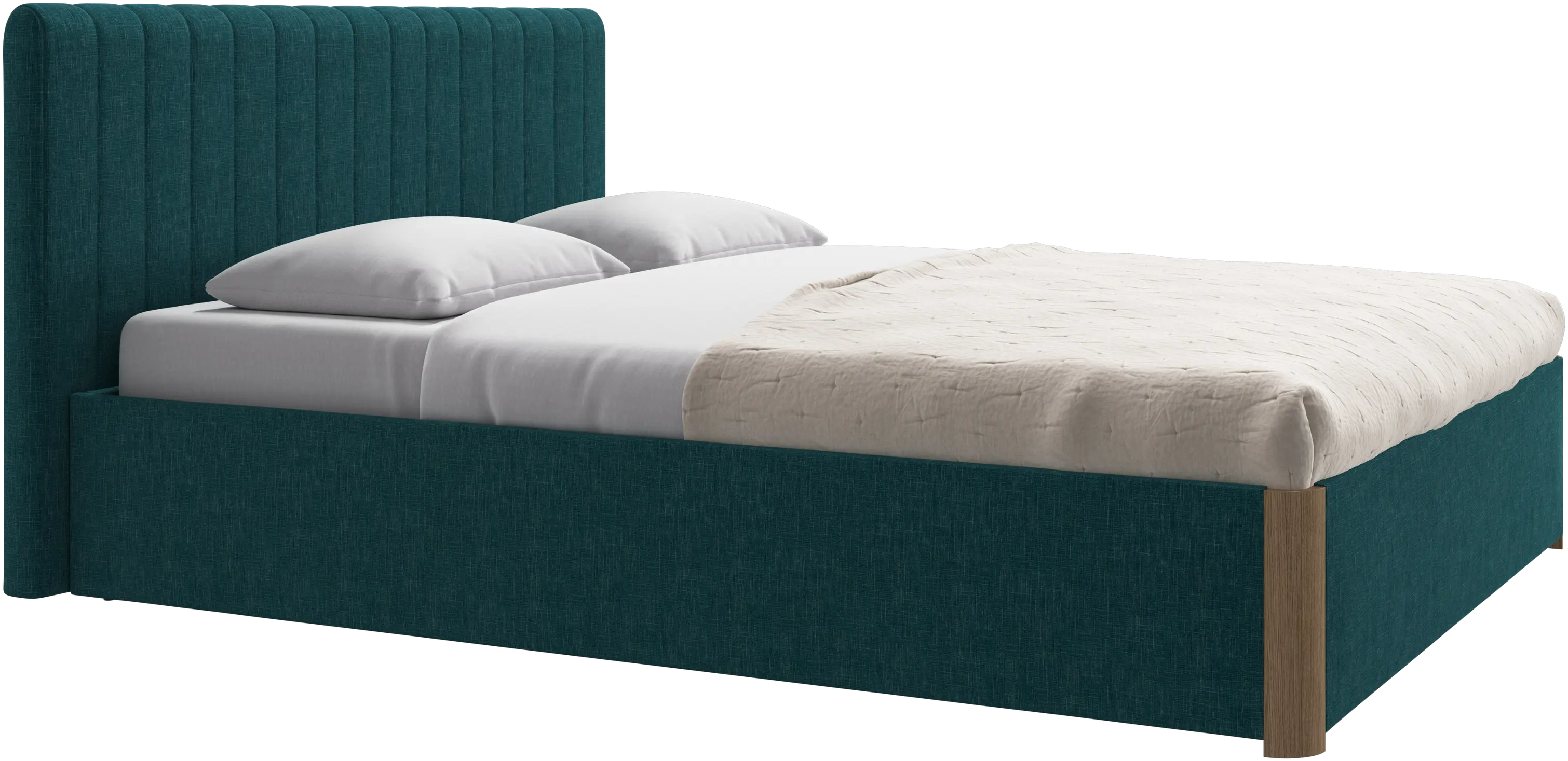 Element bed, bed-mounted headboard, with slats and storage solution, excl. mattress