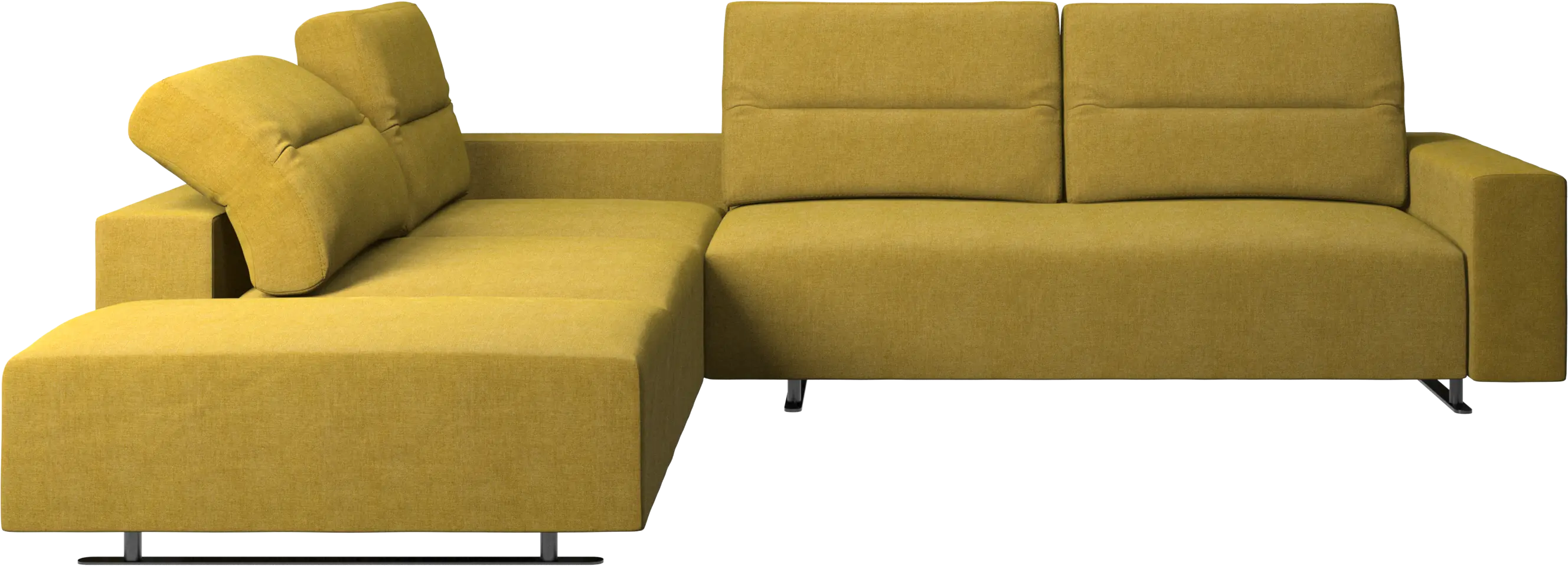 Hampton corner sofa with adjustable back and storage on right side
