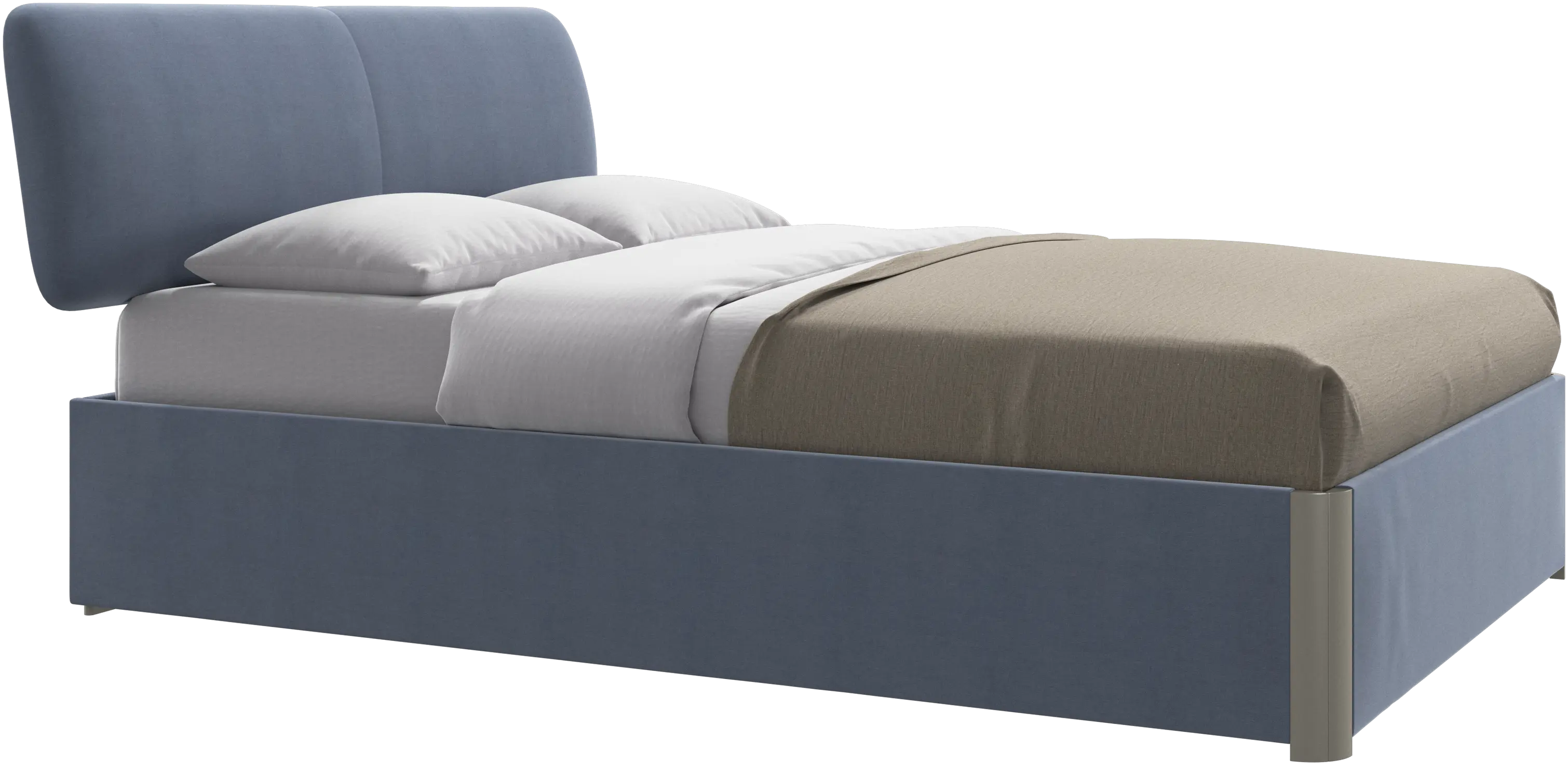 Element bed, bed-mounted headboard, with slats and storage solution, excl. mattress