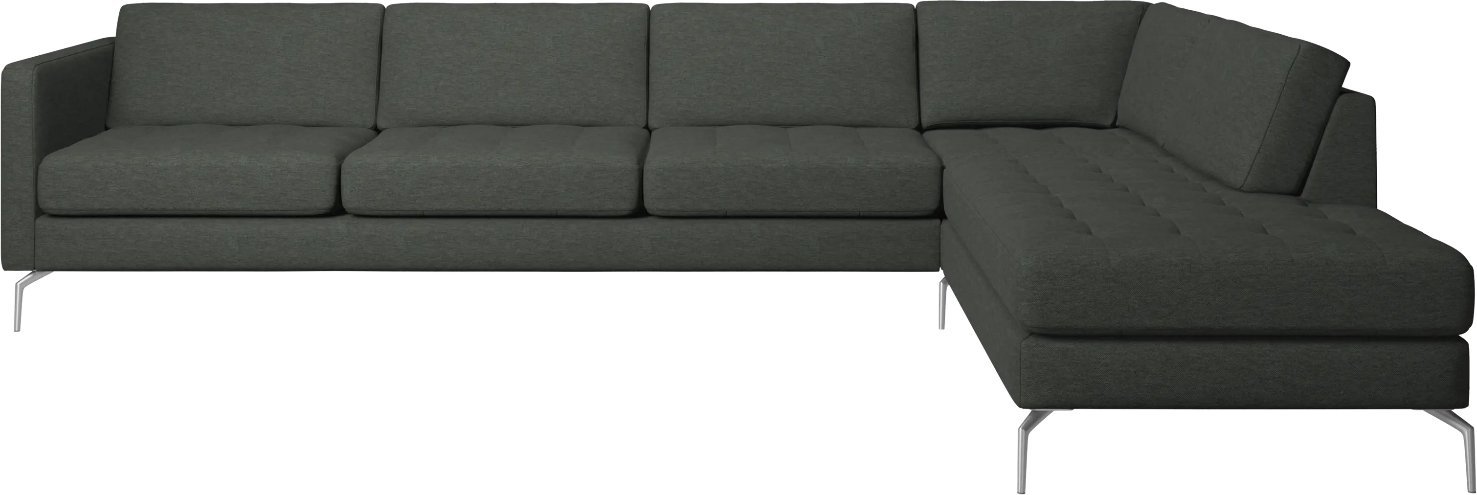 Osaka corner sofa with lounging unit, tufted seat