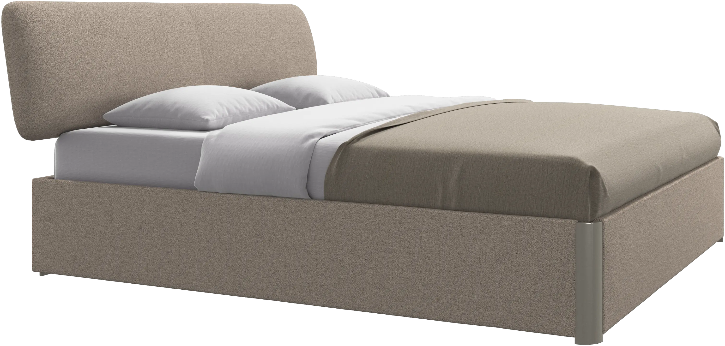 Element bed, bed-mounted headboard, with slats and storage solution, excl. mattress